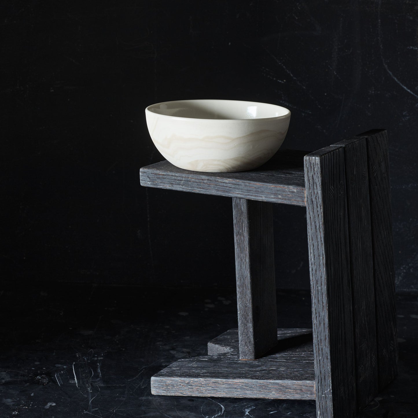 Handmade Marbled Porcelain Serving Bowls by Andrew Molleur
