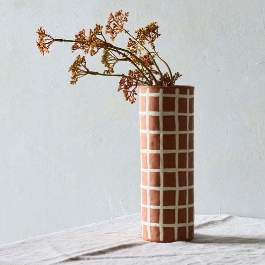 Handmade Ceramic Grid Vase by Elizabeth Benotti