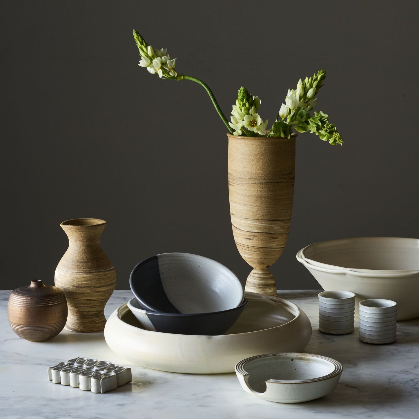 Handmade Low Scalloped Serving Bowl by Bombabird
