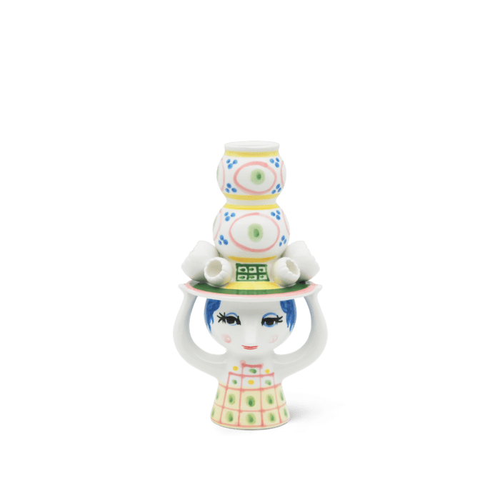 Bjørn Wiinblad Lady with Hat Candle Holder, Yellow