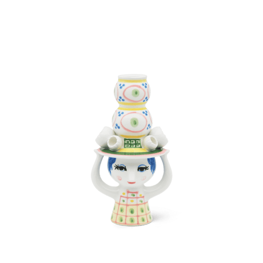 Bjørn Wiinblad Lady with Hat Candle Holder, Yellow