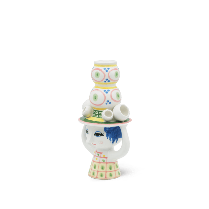 Bjørn Wiinblad Lady with Hat Candle Holder, Yellow