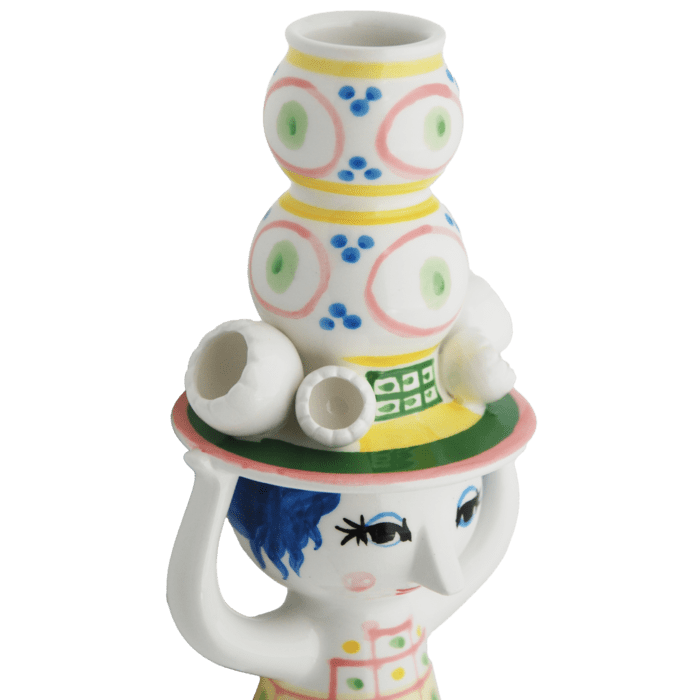 Bjørn Wiinblad Lady with Hat Candle Holder, Yellow