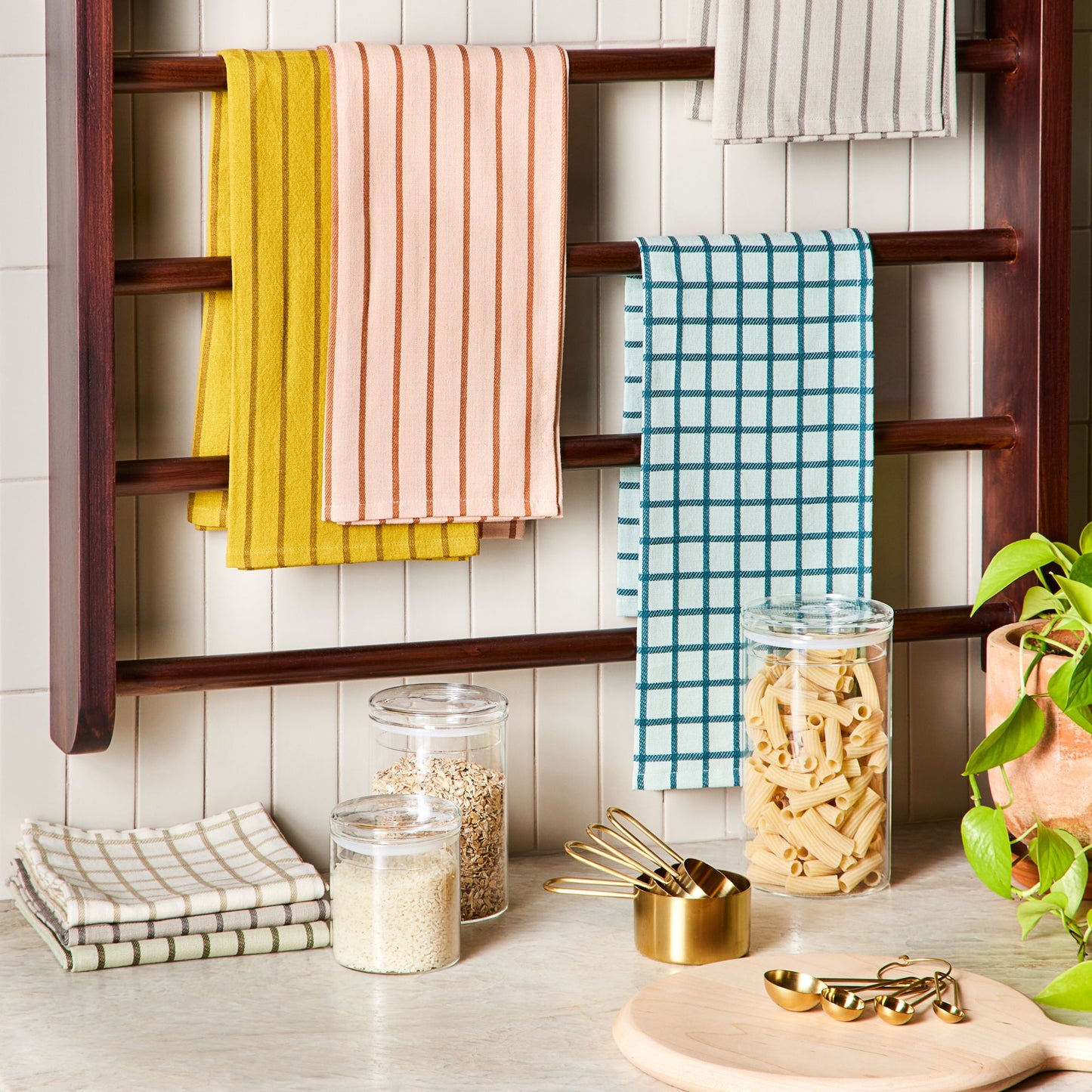 Essential Yarn Dye Dish Towels, Set of 2