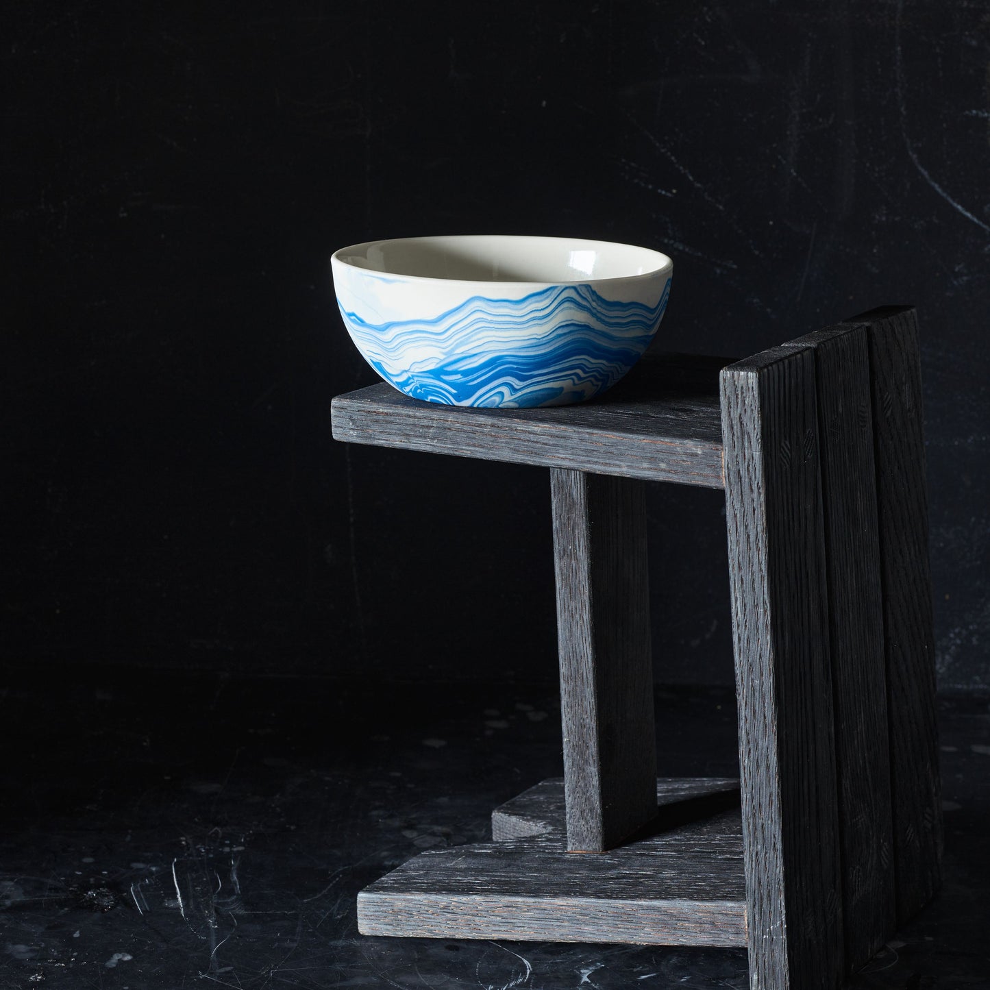Handmade Marbled Porcelain Serving Bowls by Andrew Molleur