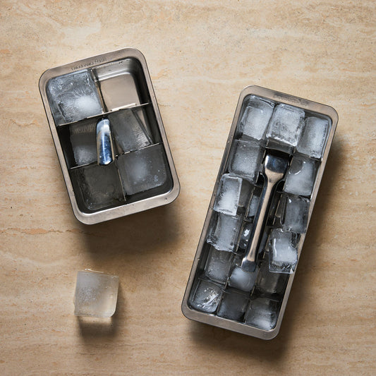 Stainless-Steel Ice Cube Trays, Set of 2