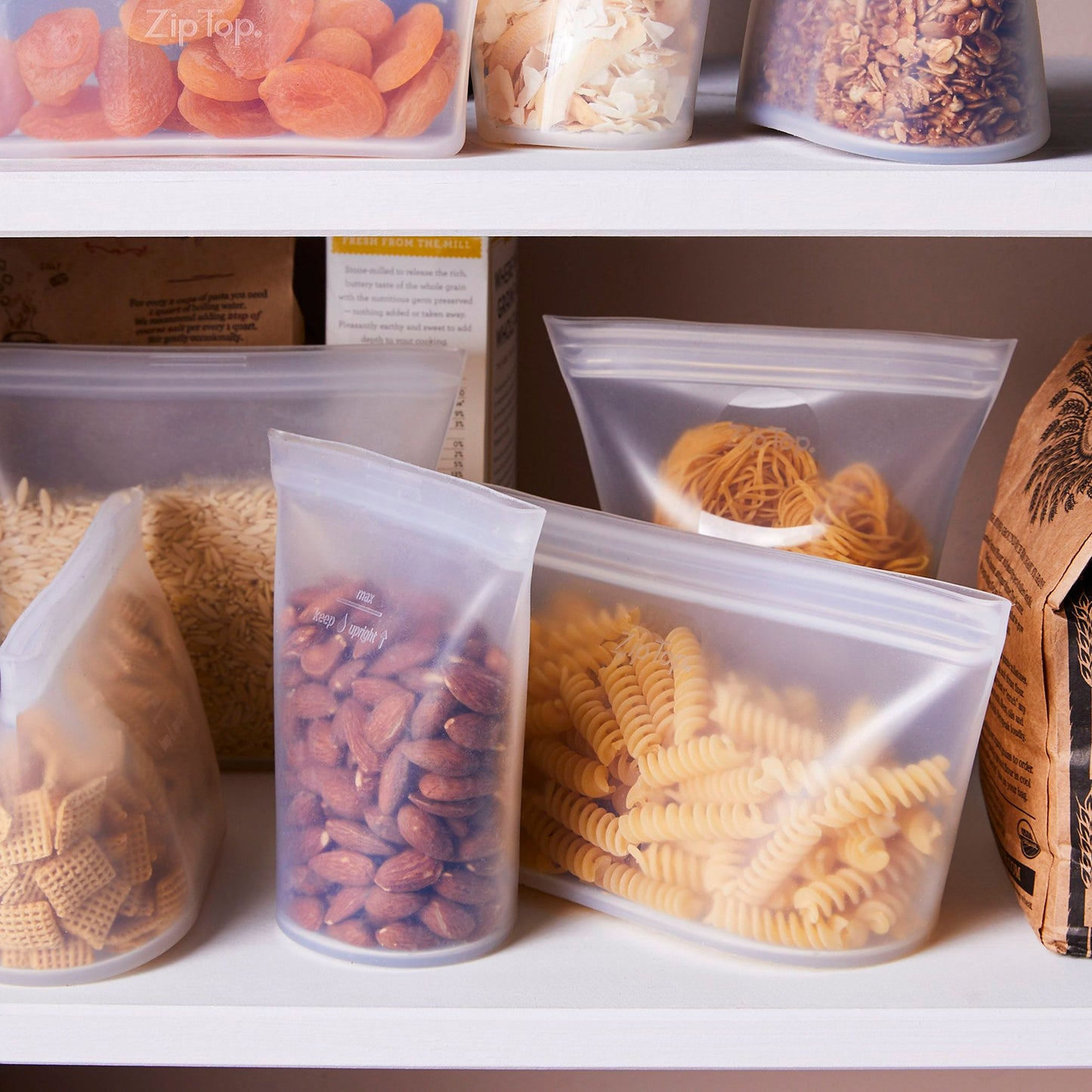 Zip Top Reusable Silicone Store & Serve Storage Bag Sets