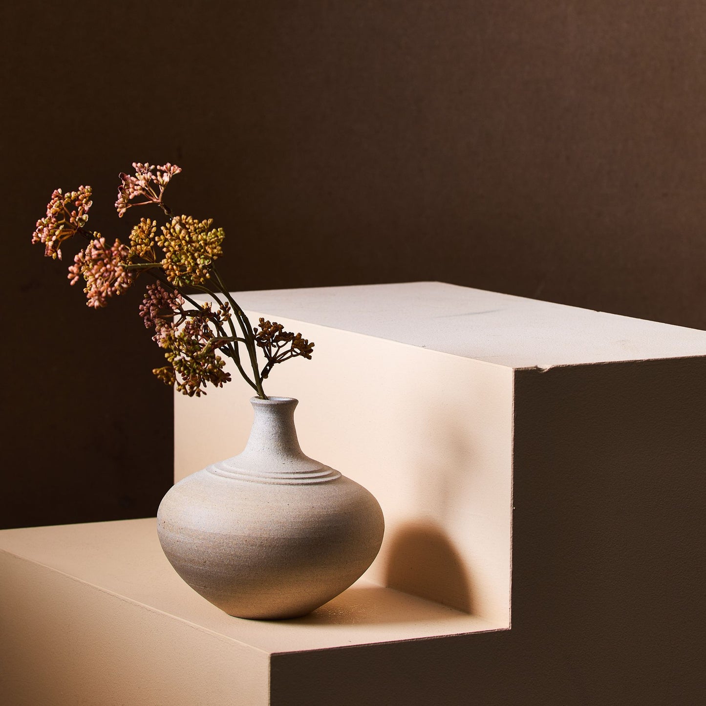 Handmade Stoneware Bottleneck Vase by SOMBRA
