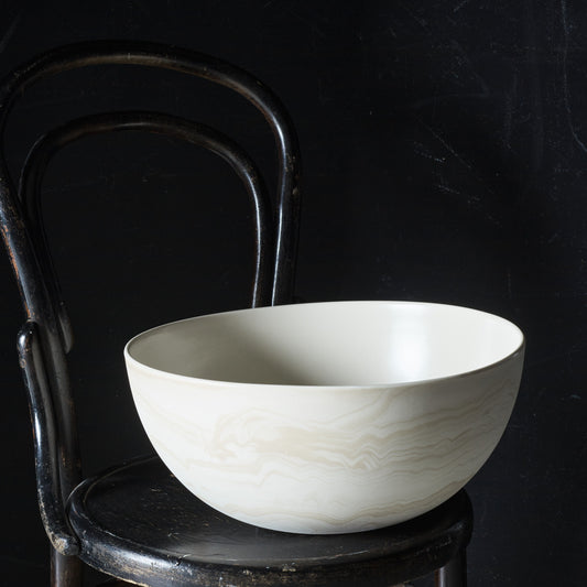 Handmade Marbled Porcelain Serving Bowls by Andrew Molleur