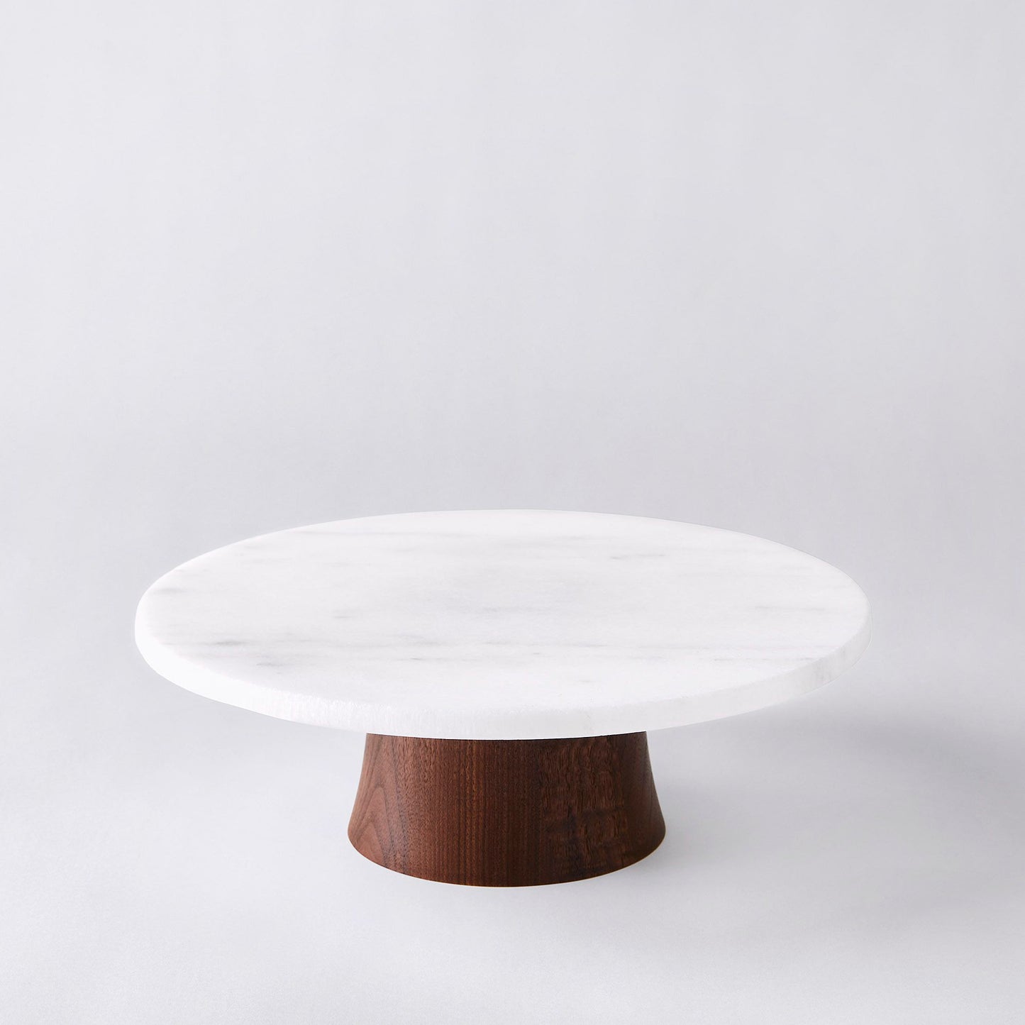 JK Adams Marble & Walnut Wood Rotating Cake Stand