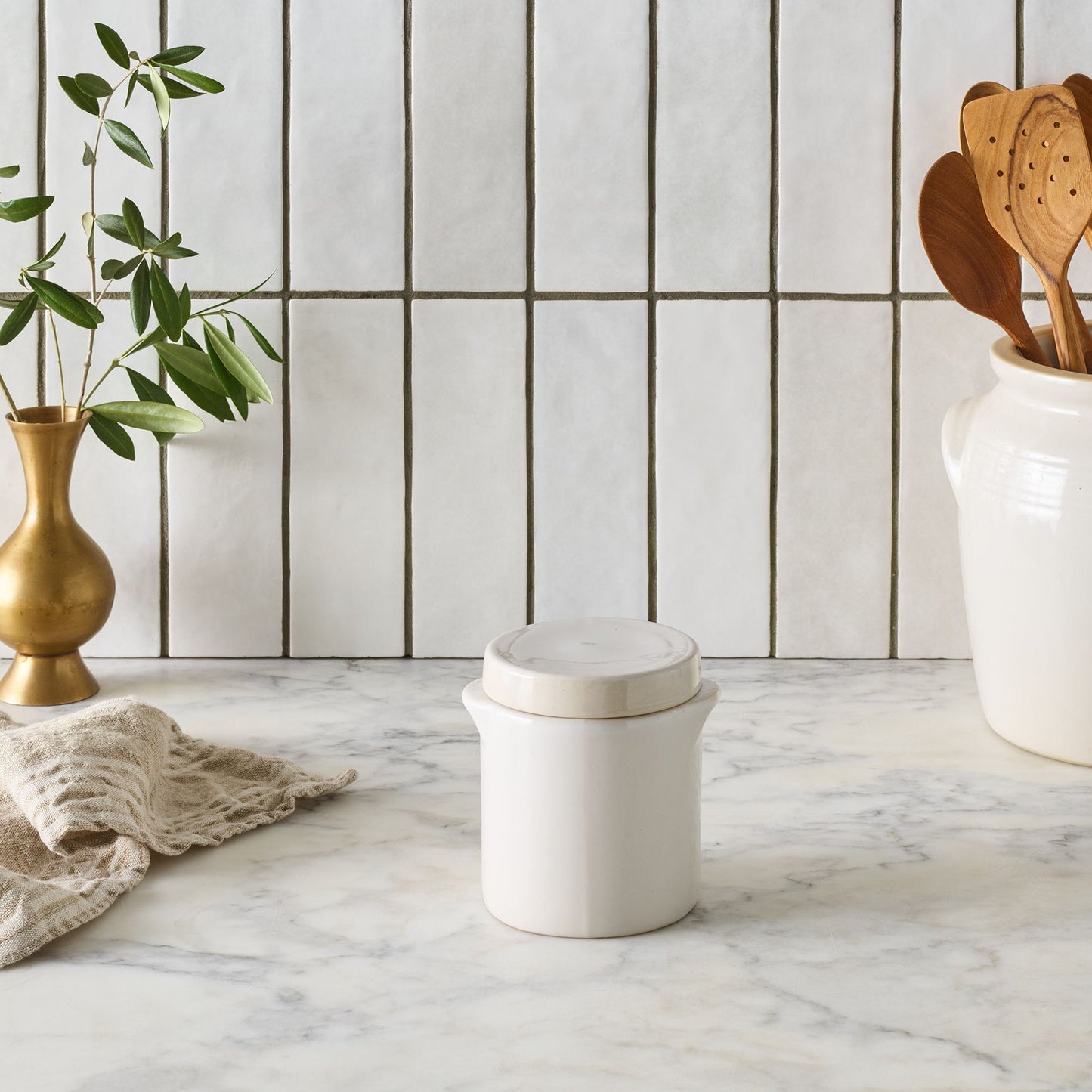 French Ceramic Covered Jar