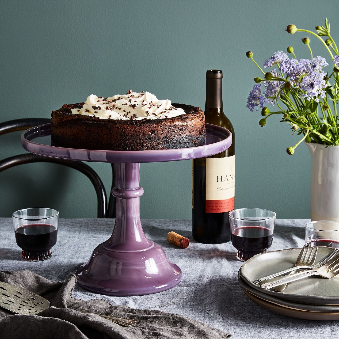 Mosser Colored Glass Cake Stand
