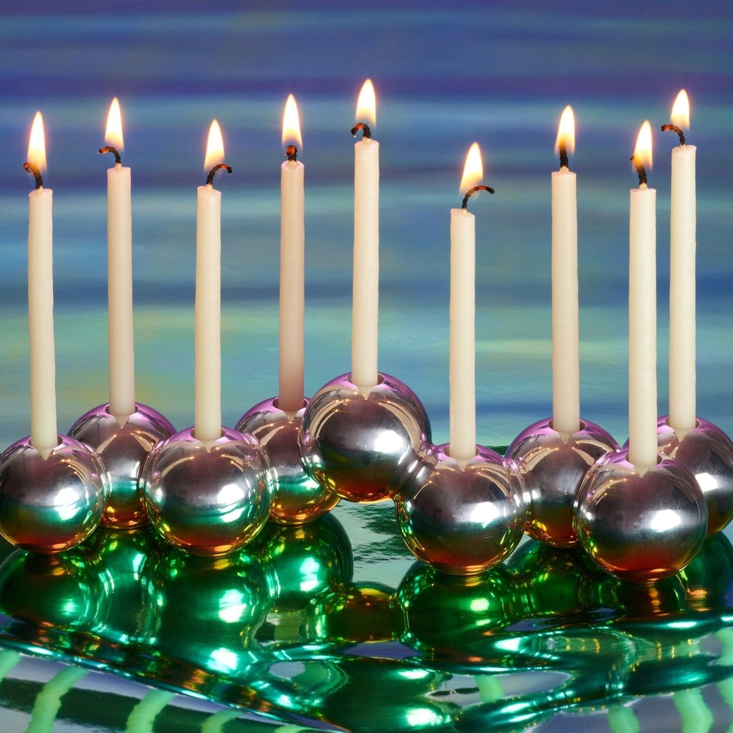 Tchotchke Aluminum Bubble Menorah