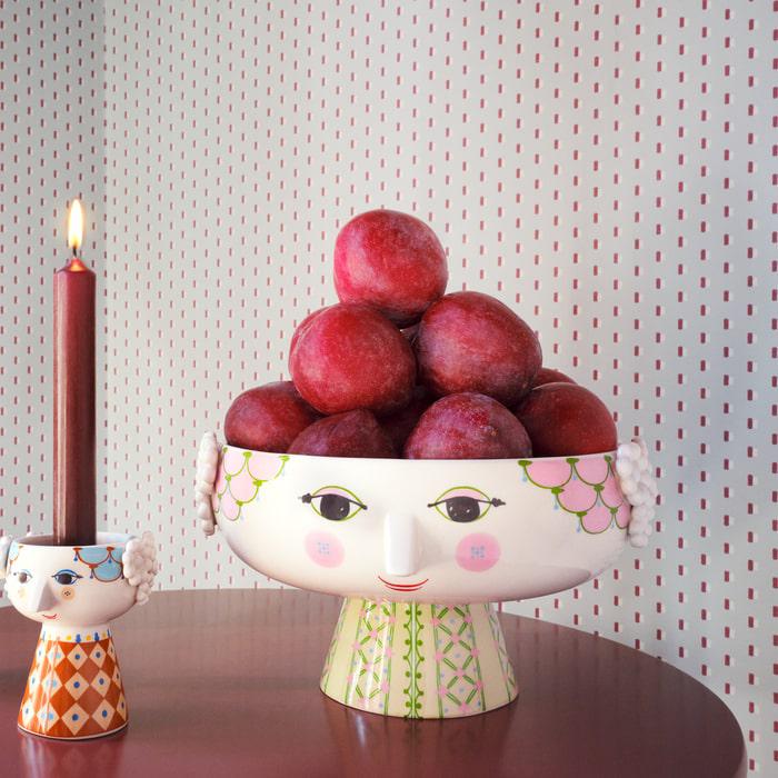 Bjørn Wiinblad Eva Bowl on Stand, Soft Pink