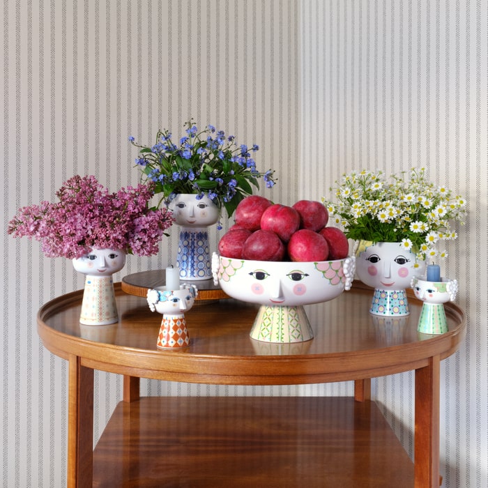 Bjørn Wiinblad Eva Bowl on Stand, Soft Pink