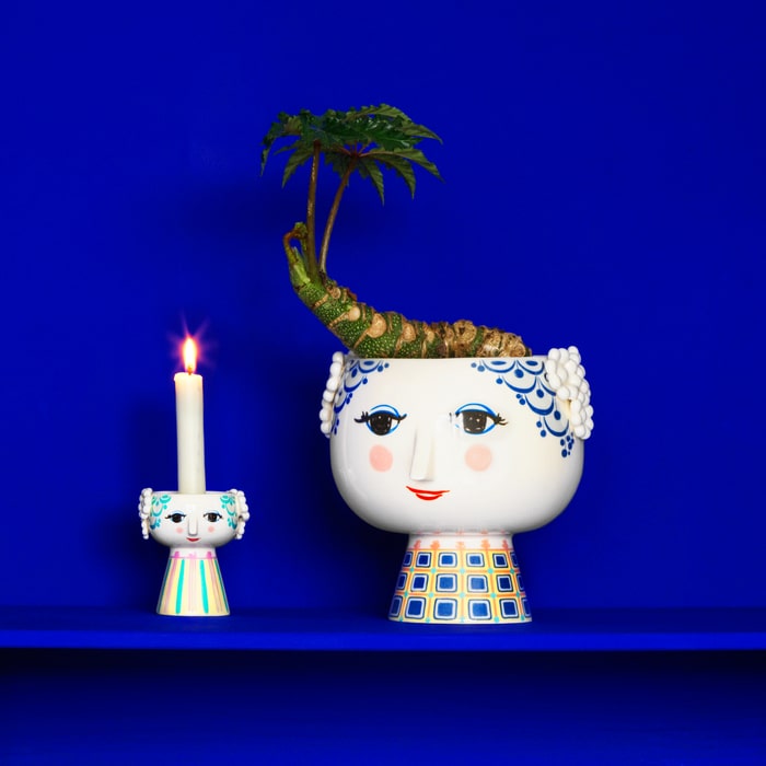 Bjørn Wiinblad Eva Flower Pot on Base, Blue