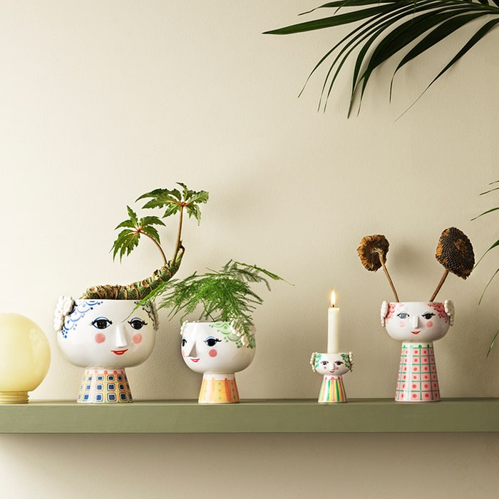 Bjørn Wiinblad Eva Flower Pot on Base, Blue