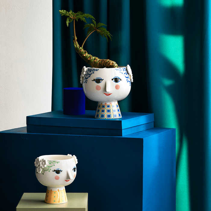 Bjørn Wiinblad Eva Flower Pot on Base, Blue