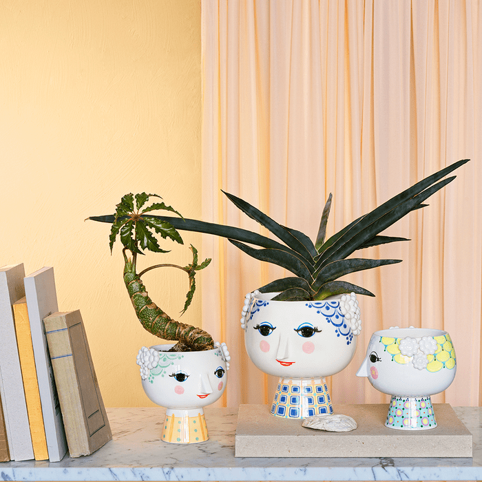 Bjørn Wiinblad Eva Flower Pot on Base, Blue