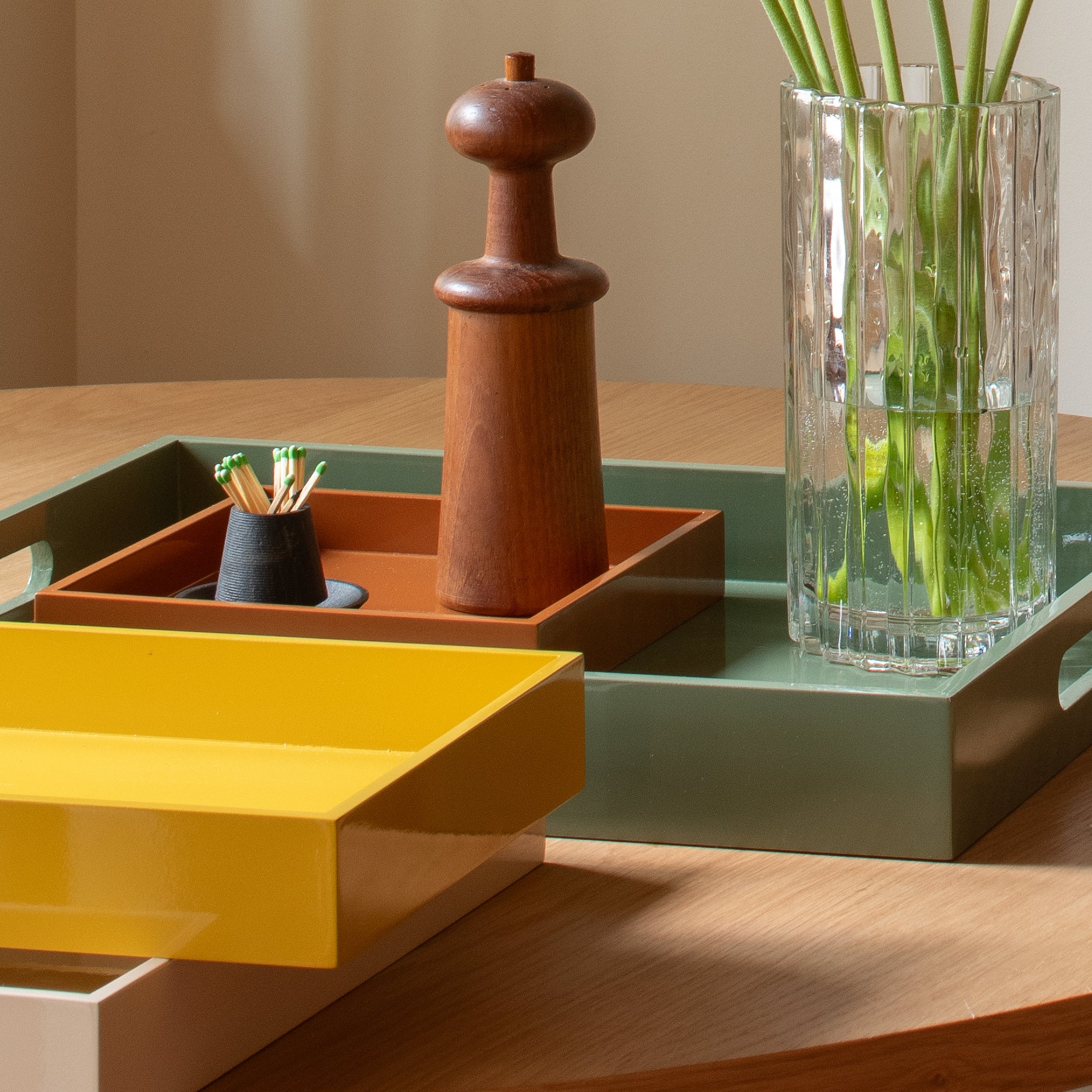 Stacking Trays, Set of 4::laurel-gloss::hover