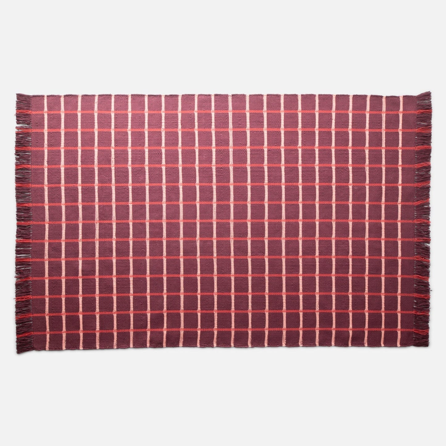 Cotton Grid Flatweave Rug