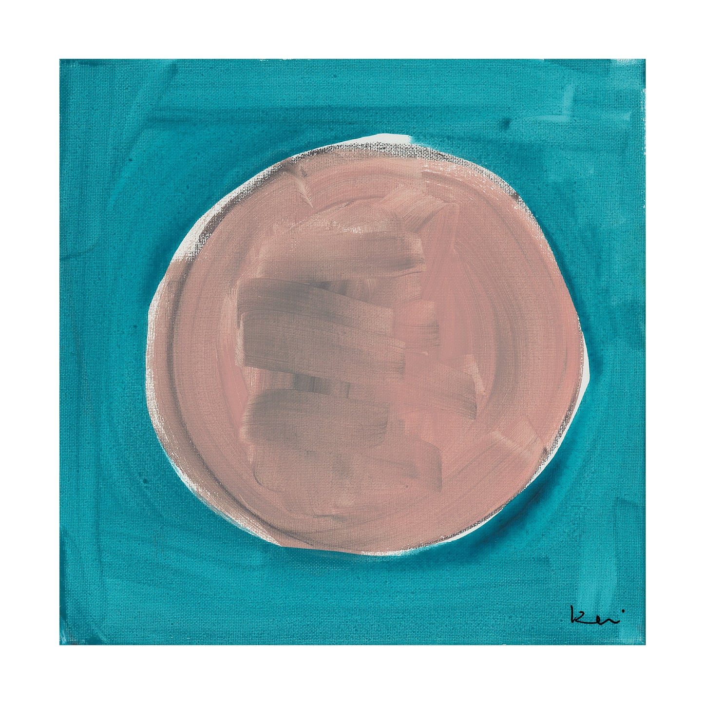 Kerri Rosenthal Dot - Teal Mauve Art Print