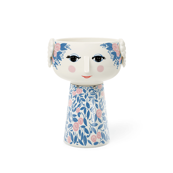 Bjørn Wiinblad Eva Vase, Blue & Rose