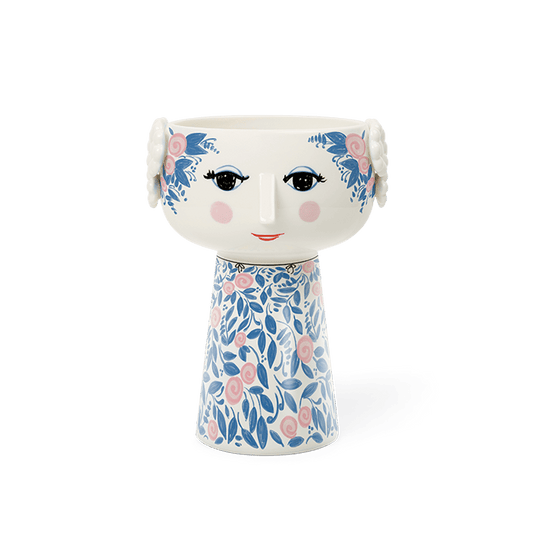 Bjørn Wiinblad Eva Vase, Blue & Rose