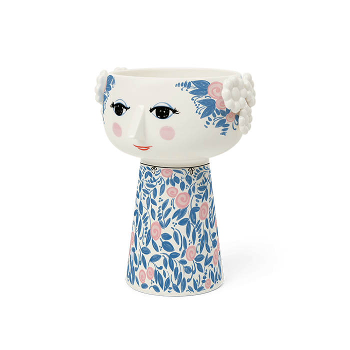 Bjørn Wiinblad Eva Vase, Blue & Rose
