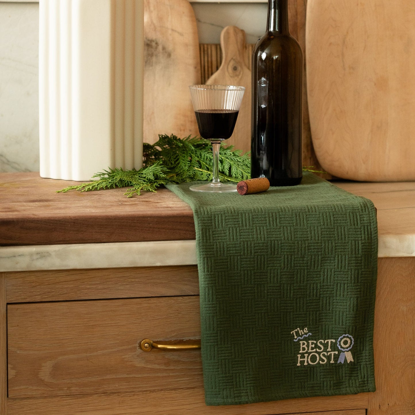 Embroidered Best Host Kitchen Towel