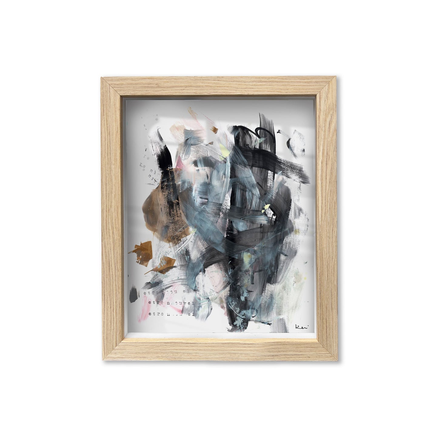 Kerri Rosenthal Perfect Mess Oak Shadow Box Art