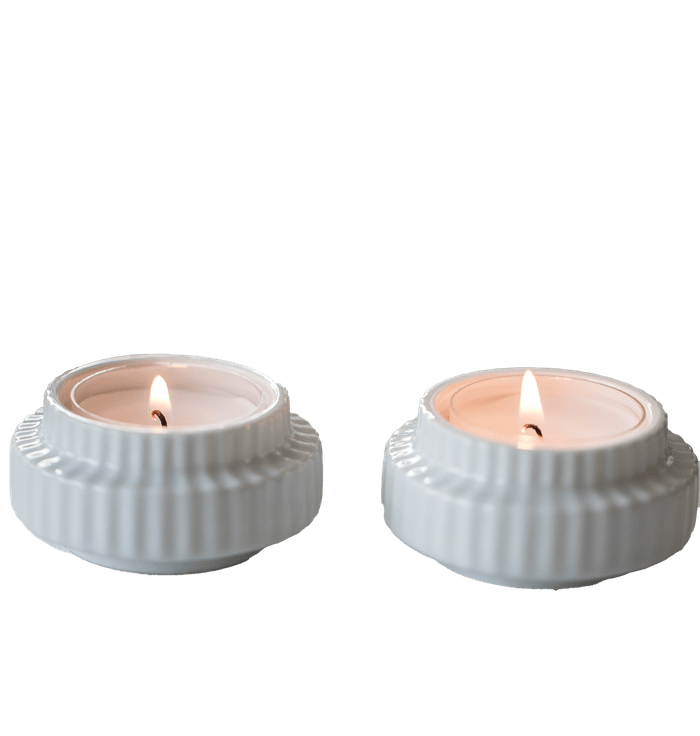 Lyngby Porcelain Tealight Holders, Set of 2