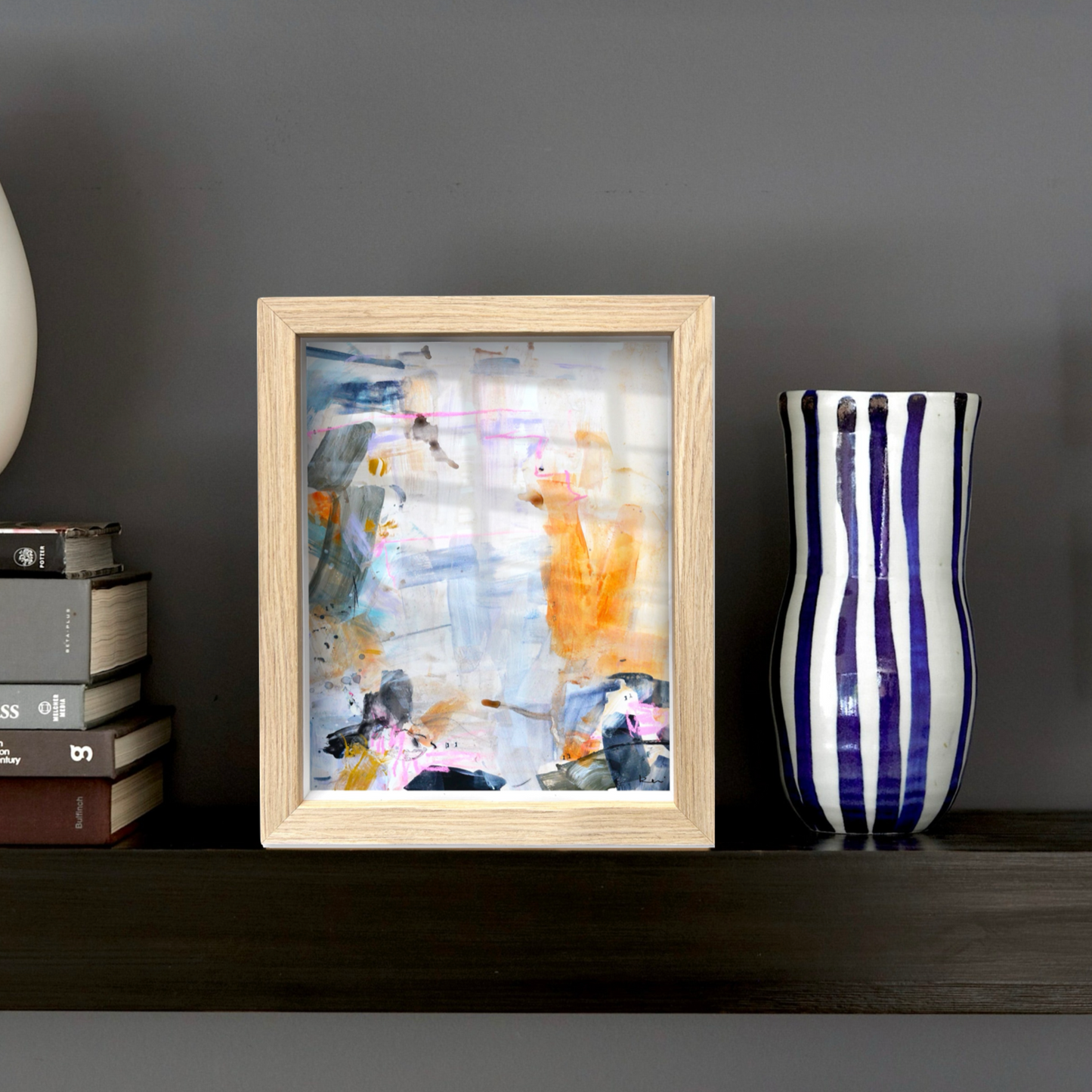 Kerri Rosenthal Crème Brûlée Oak Shadow Box Art