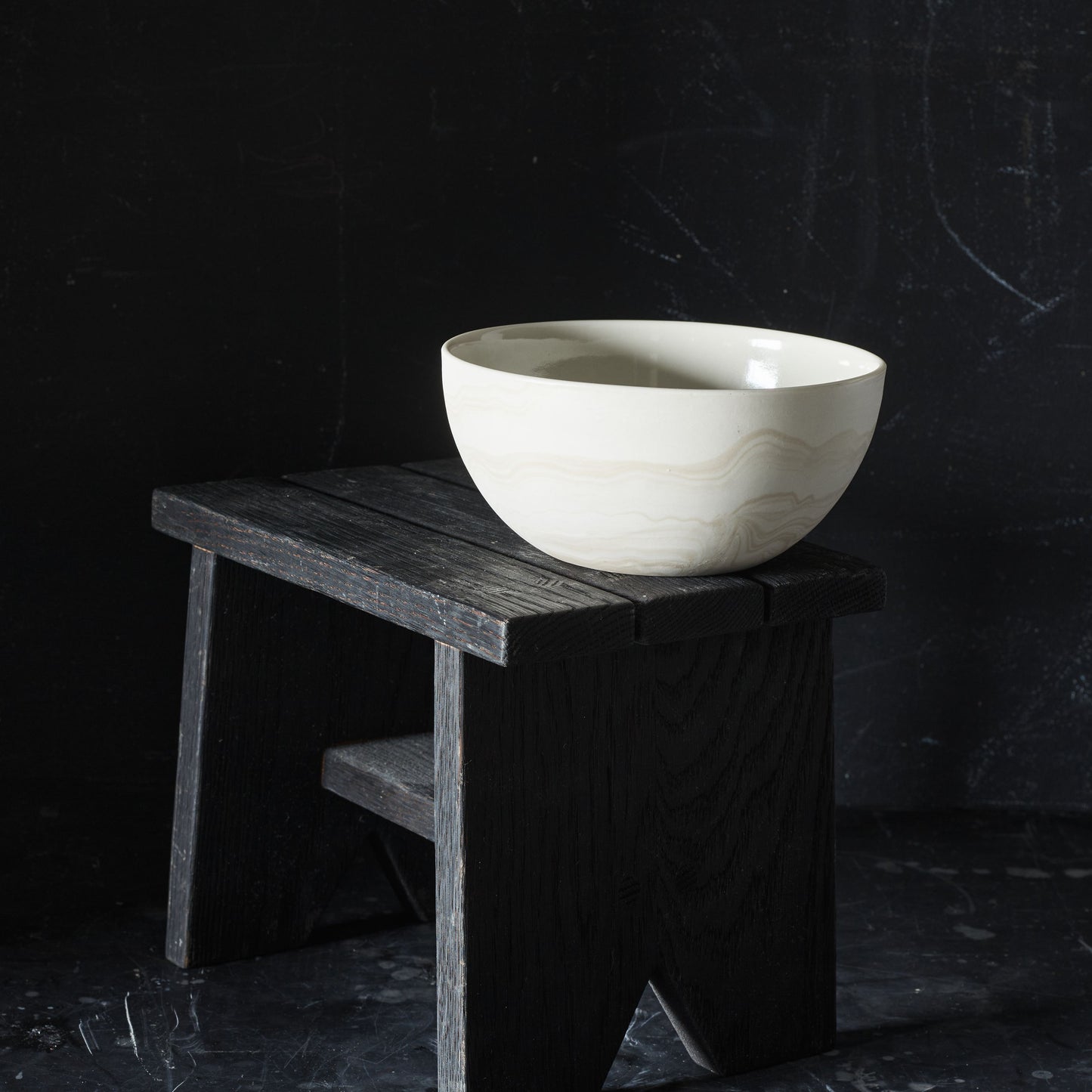 Handmade Marbled Porcelain Serving Bowls by Andrew Molleur