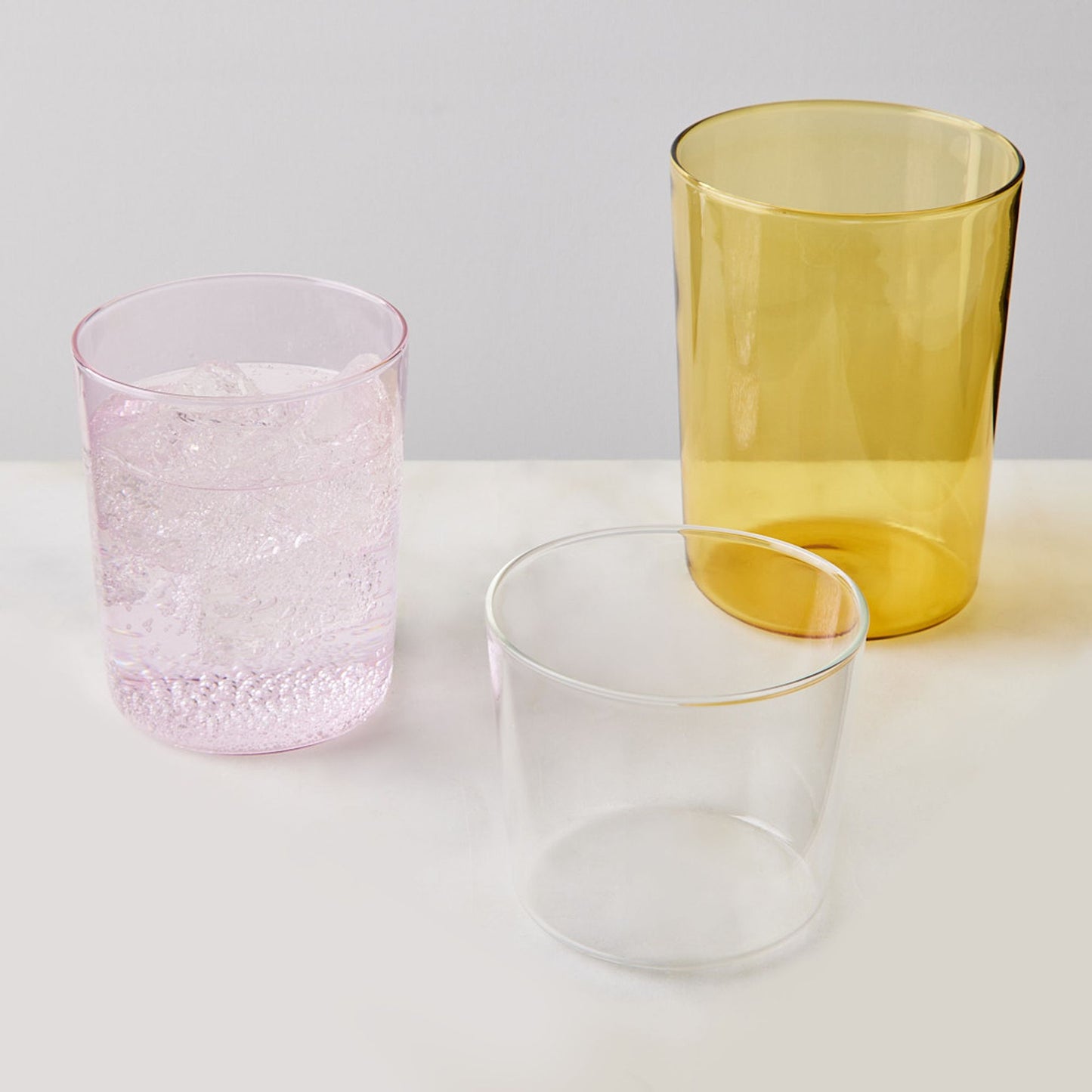 Essential Stackable Colored Glassware & Pitcher