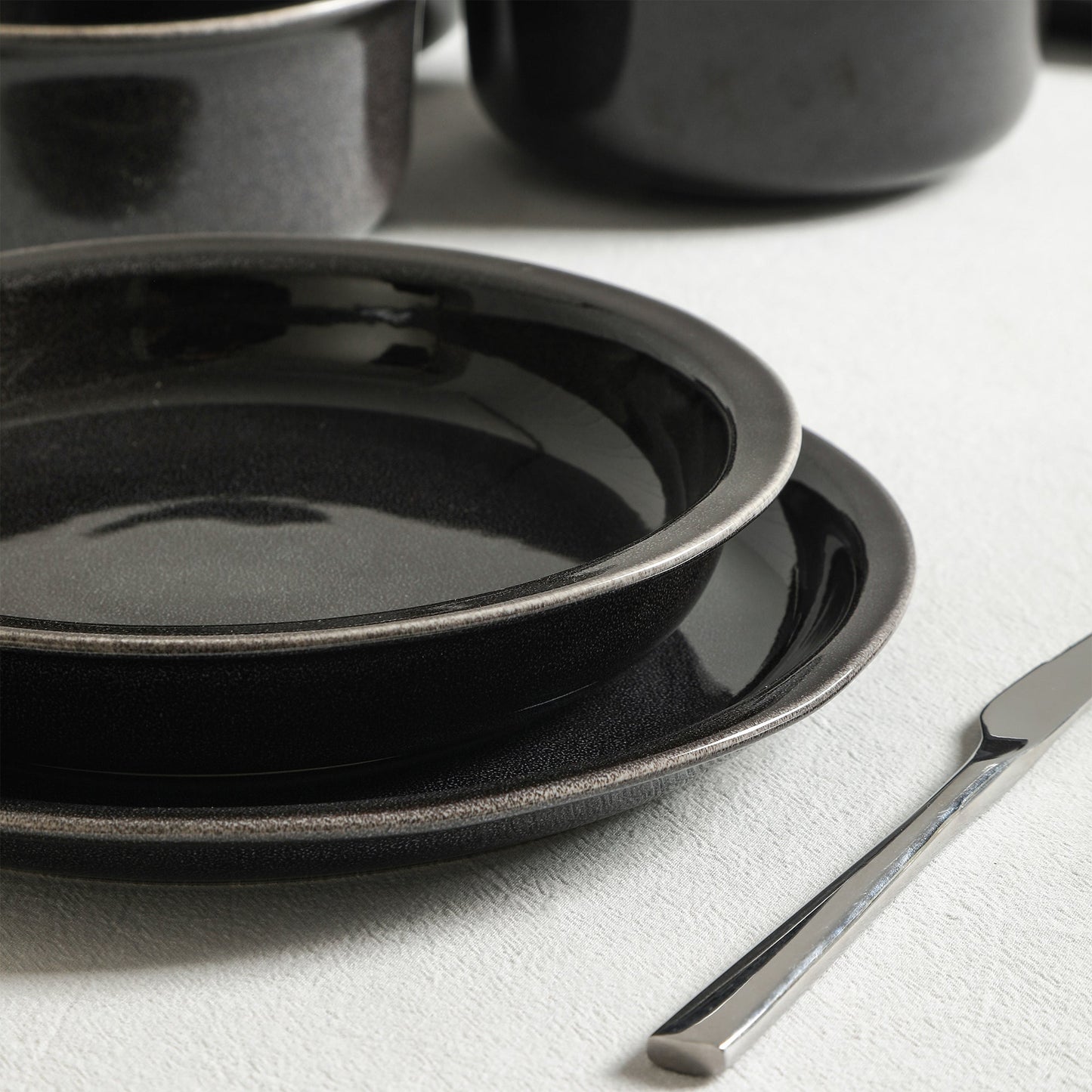 Slate Stoneware Dinnerware Set - Black