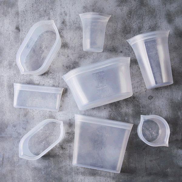 Zip Top Reusable Silicone Store & Serve Storage Bag Sets