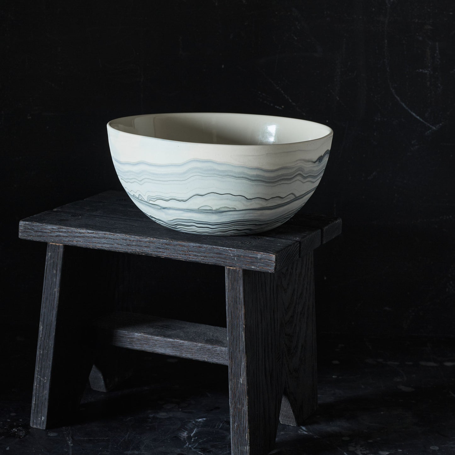 Handmade Marbled Porcelain Serving Bowls by Andrew Molleur