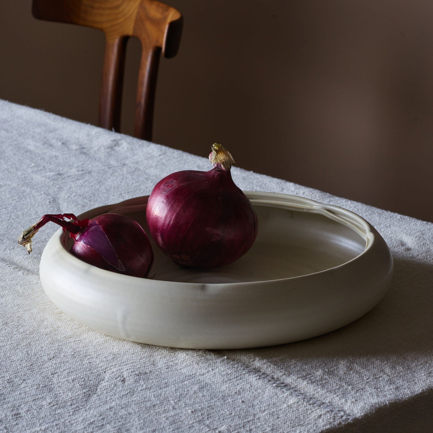 Handmade Low Scalloped Serving Bowl by Bombabird