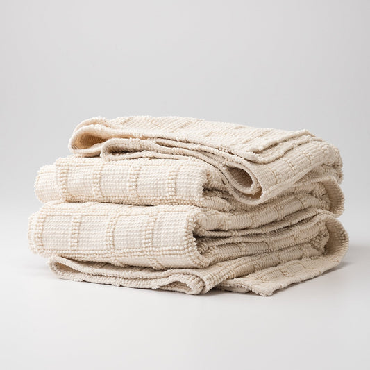 Popcorn Grid Coverlet::Natural::Main