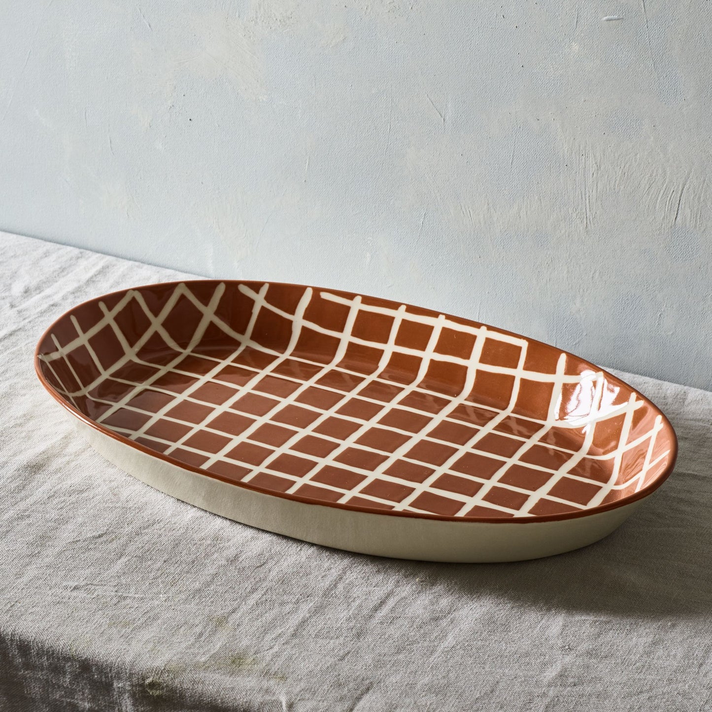 Handmade Ceramic Grid Platter by Elizabeth Benotti