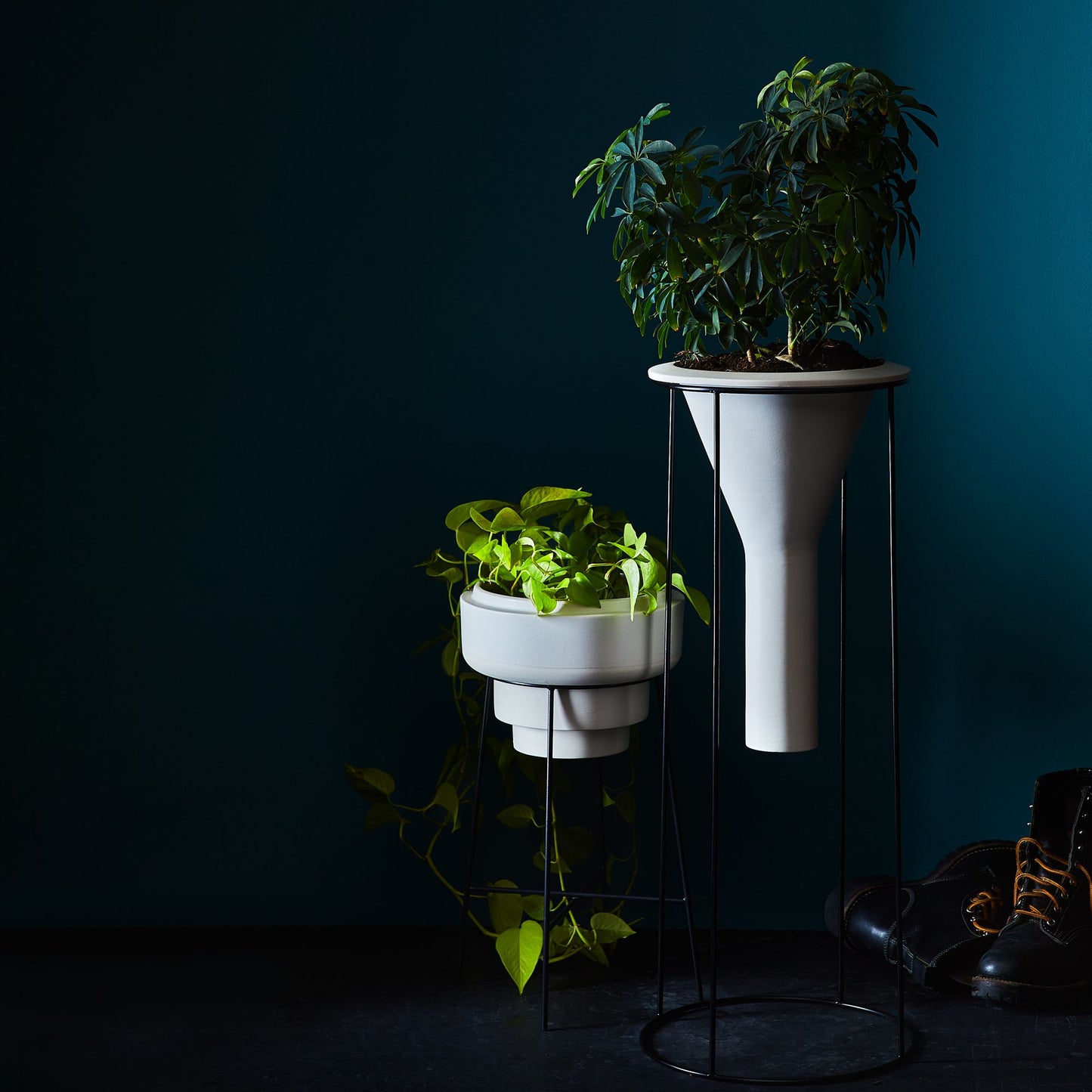 Handmade Porcelain Stilted Planters by Andrew Molleur