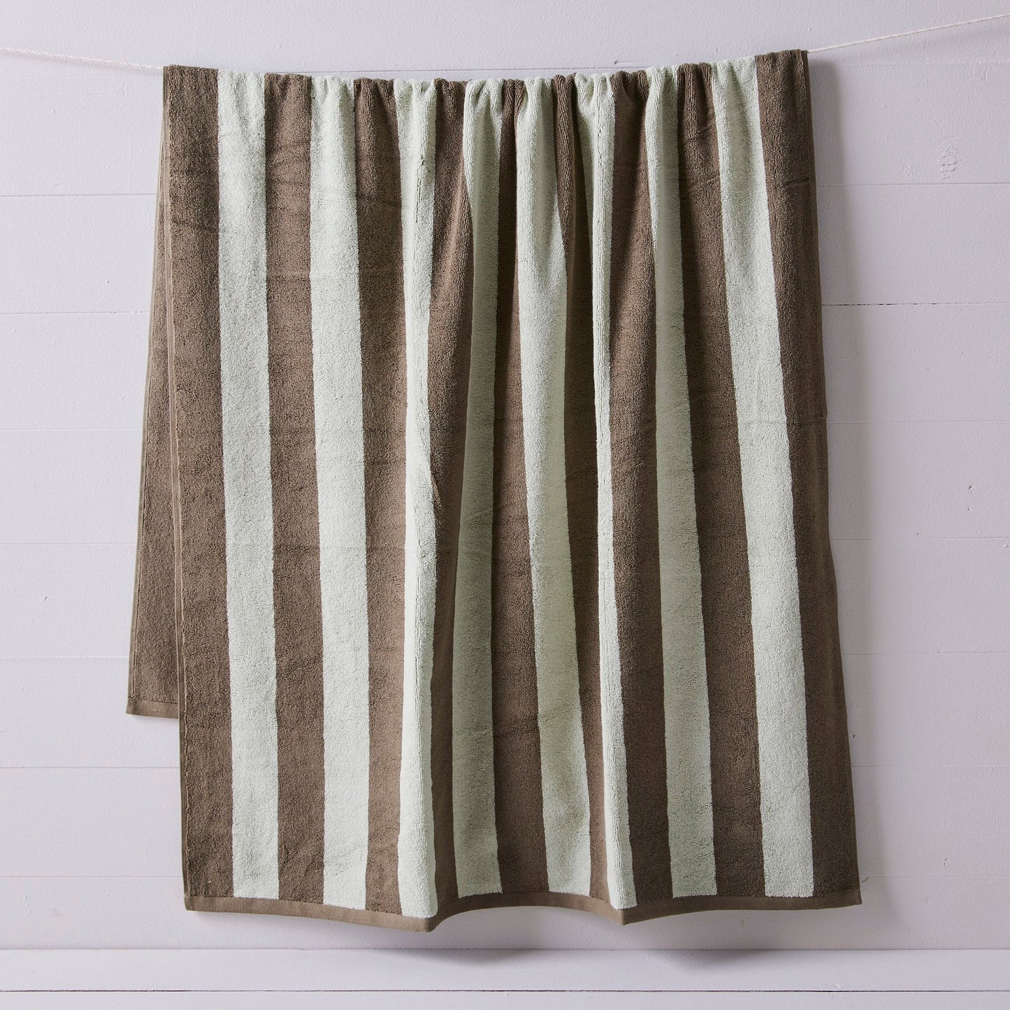 Striped Cotton Terry Bath Towels & Mats