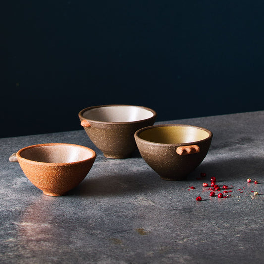 Handmade Ceramic Pinch Bowls, Set of 3 by EMRIS