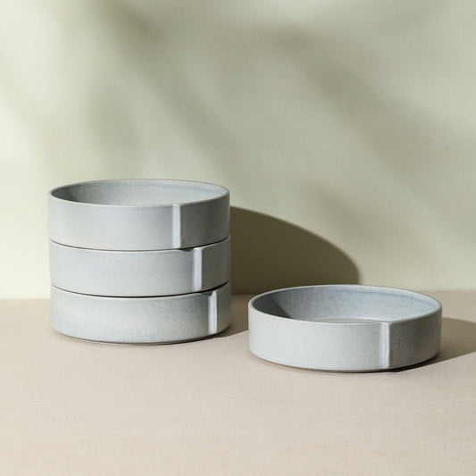 Bao Blue-Grey Stoneware Pasta Bowls, Set of 4