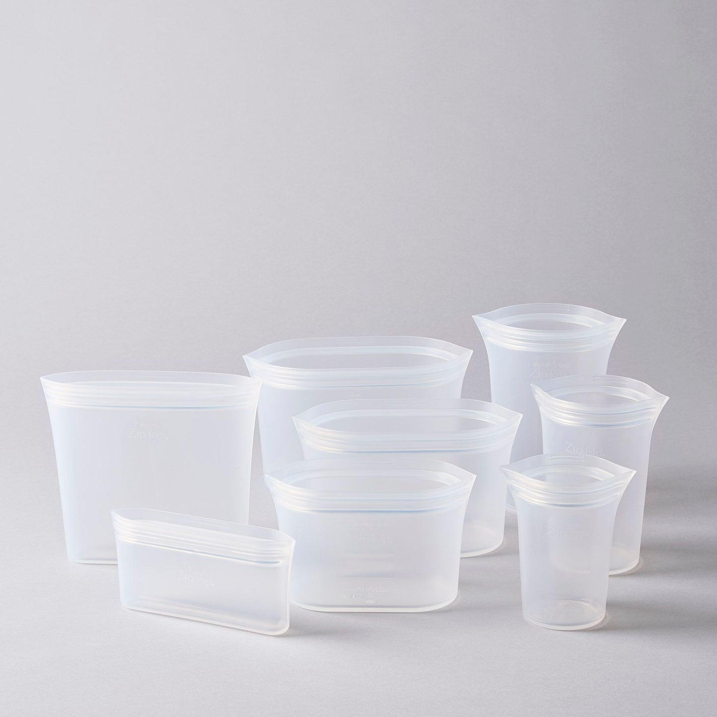 Zip Top Reusable Silicone Store & Serve Storage Bag Sets