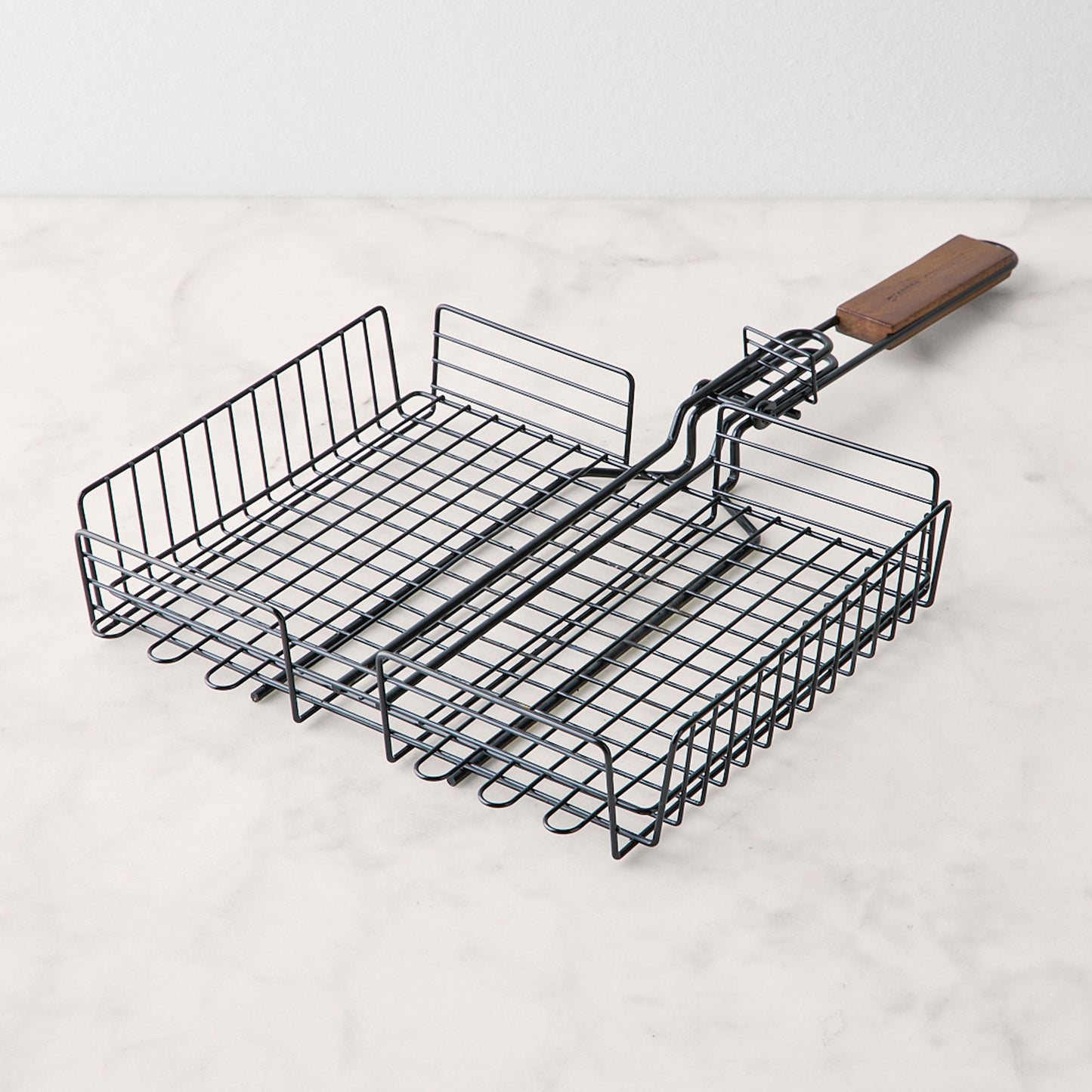 Nonstick Rectangular Grilling Basket With Folding Handle