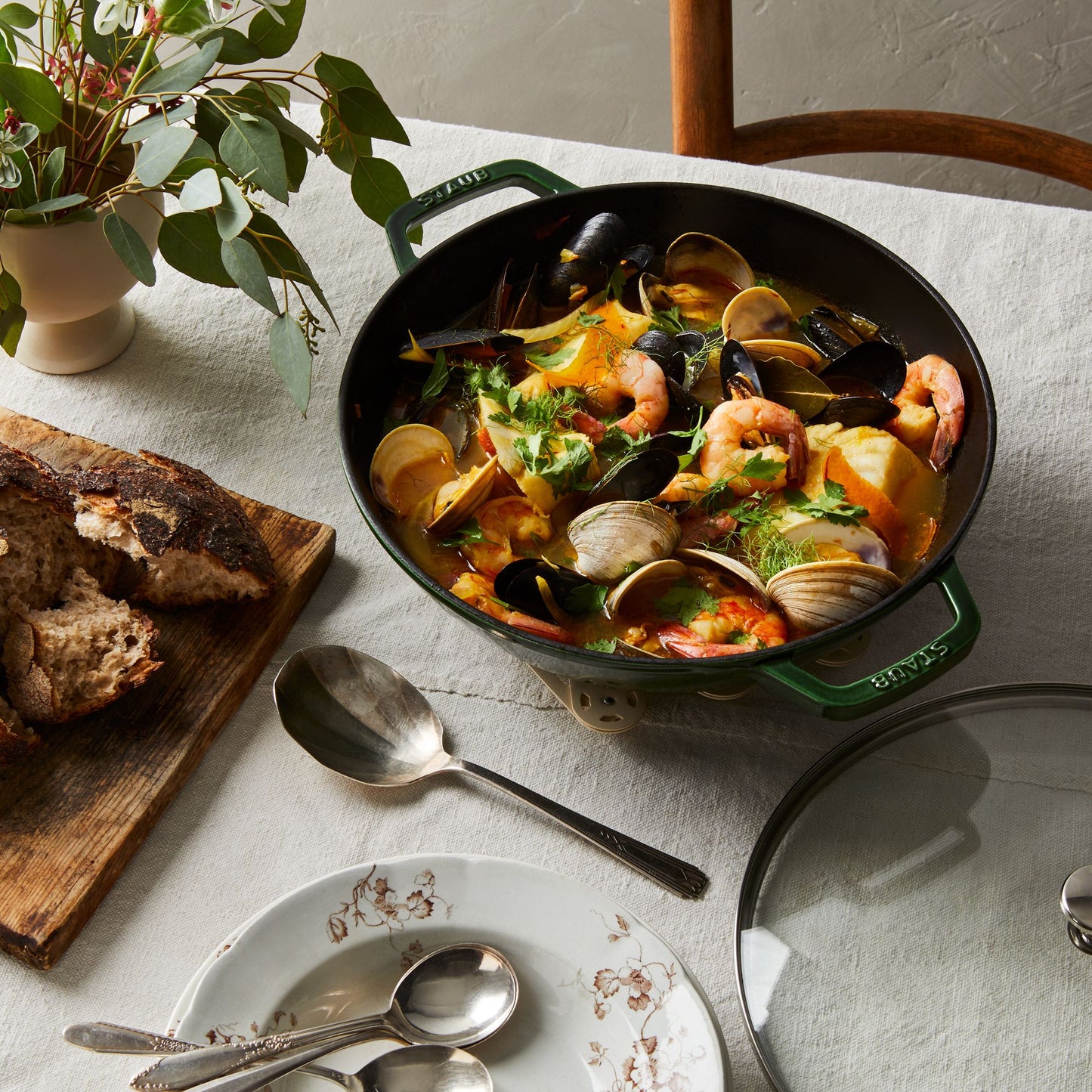 Staub Enameled Cast-Iron Perfect Pan With Glass Lid, 4.5QT