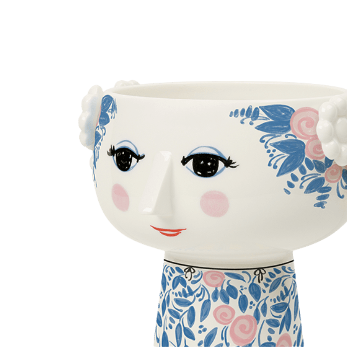 Bjørn Wiinblad Eva Vase, Blue & Rose