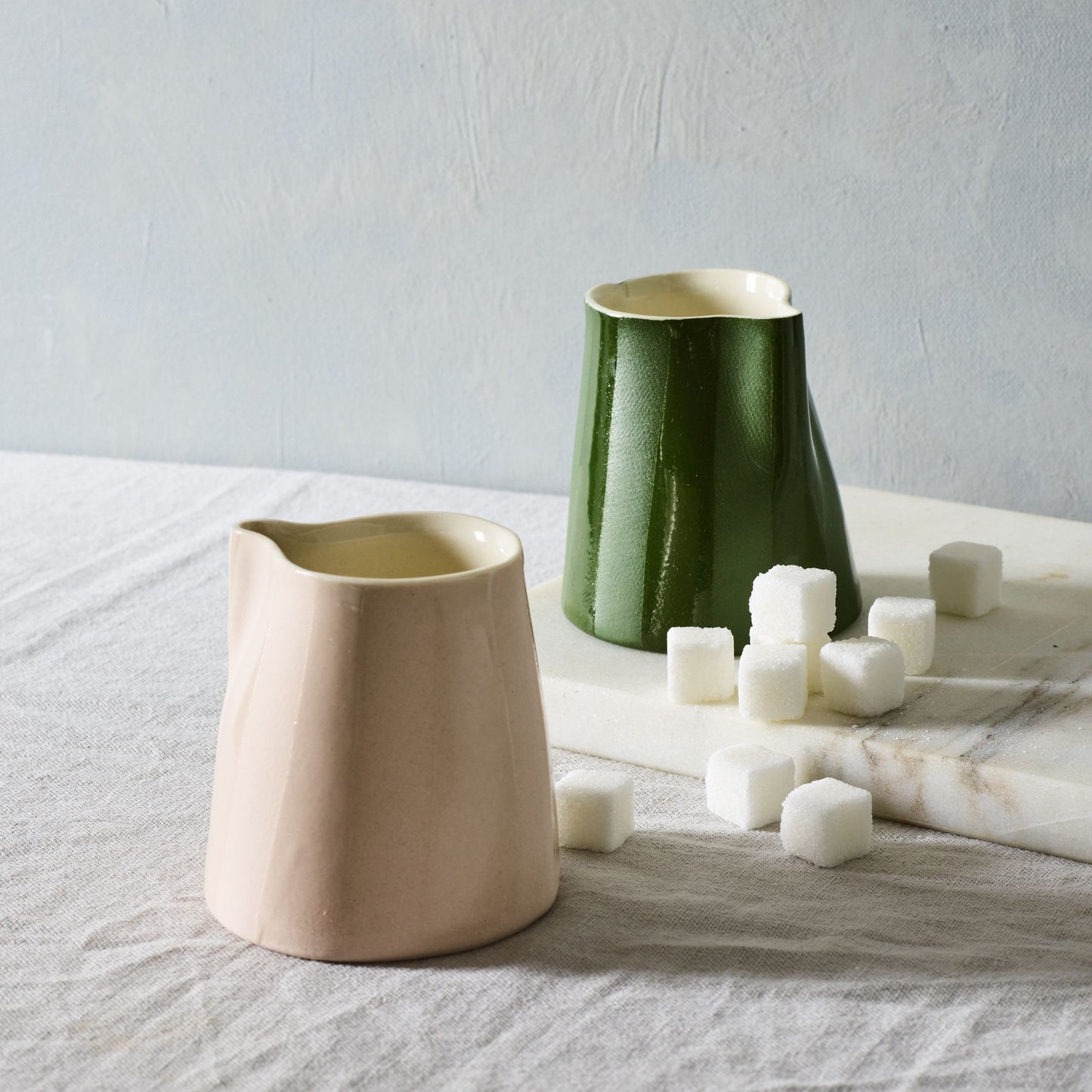 Handmade Mini Creamer With Glazed Stripes by Elizabeth Benotti